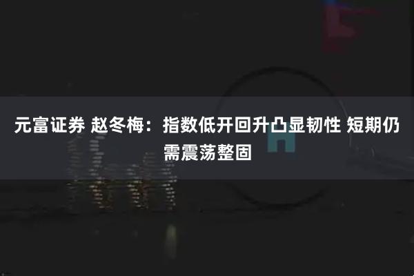 元富证券 赵冬梅：指数低开回升凸显韧性 短期仍需震荡整固
